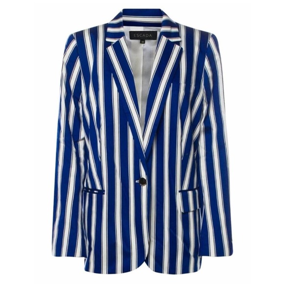 ESCADA Cabana Blazer Blue Stripe Women's Size 40 (US size 10) (087) - Picture 11 of 12